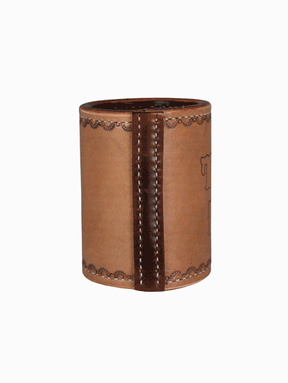 handmade leather dice cup